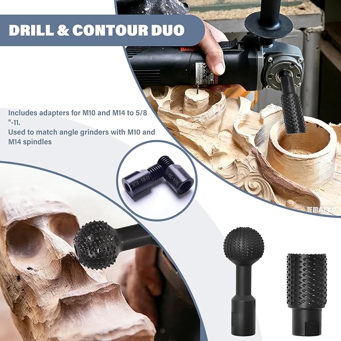 19 PCS Wood Carving Disc Set for 4-4.5 inch Angle Grinder, Pro-Grade - Image 5