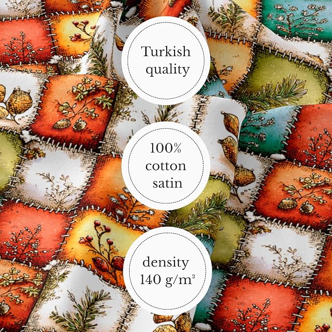 Autumn Forest Patchwork Cotton Fabric Panel – 61 × 36.6 Inches, 100% Cotton 140 - Image 4