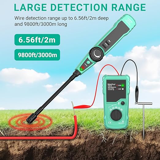 Underground Cable Locator, Wire Locator Tracer Detector, Test Short Circuit Breaker of Wall and Underground Cables, Cable Tester for Dog Fence Cables Irrigation Control Wires Telephone Line