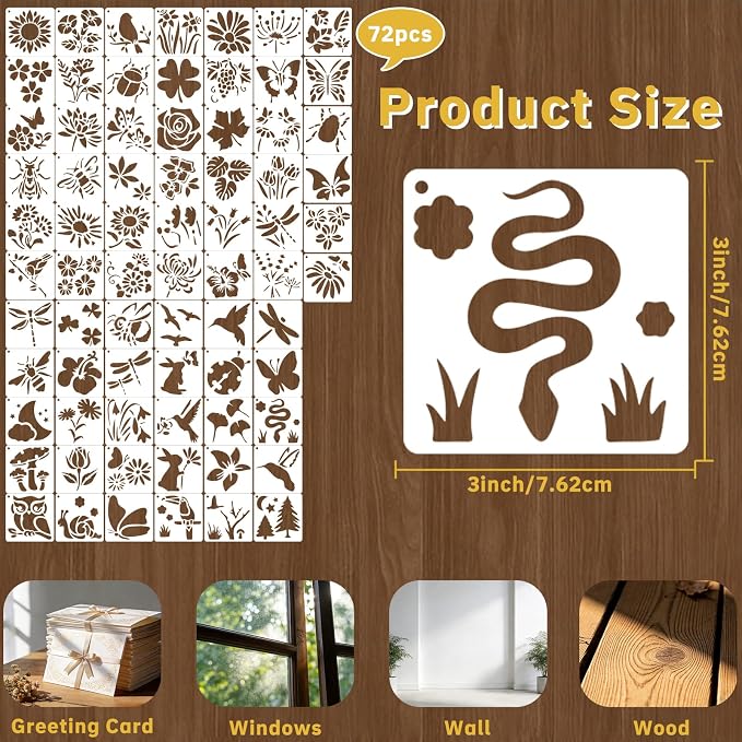 72 Pcs Butterfly Flower Stencils - Image 5