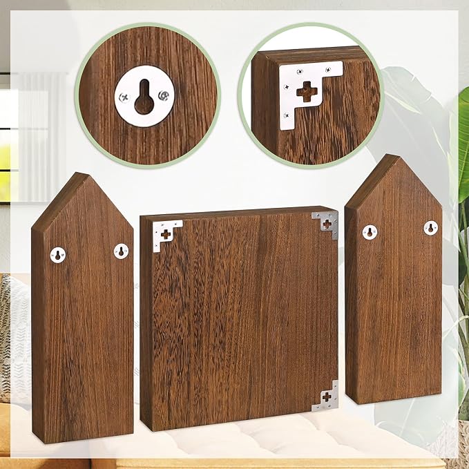 Ikee Design 3 Pcs Set Wooden Shadow Cubby Box Display Shelf Organizer Storage - Image 5