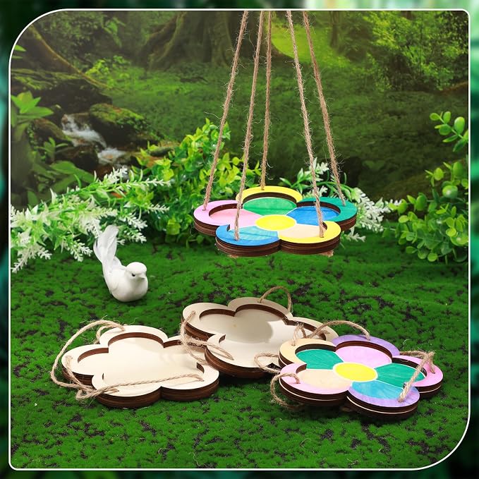 DoubleFill 48 Pcs Thickened Wood Bird Feeder Craft Kits - Image 4