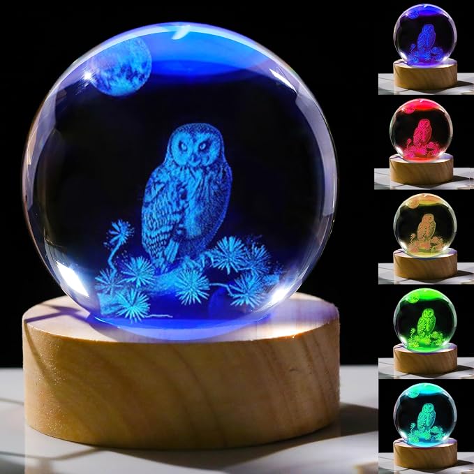3D Owl Crystal Ball 60mm by Unknown