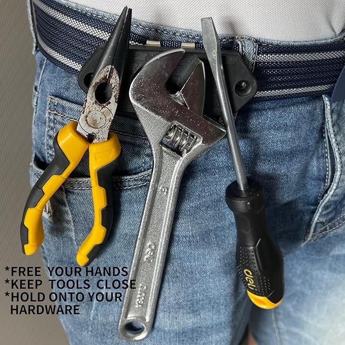 Magnetic Belt Tool Holder, Heavy Duty Tool Belt Clip, Storage Organizer for Screws, Hammer, Pliers, Drill Bit, Wrench, or Any Magnetic Tools and Hardware