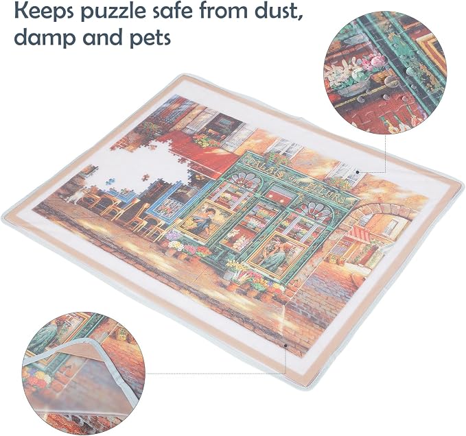 Puzzle Board with 4 Sorting Trays, Playing Surface with Protective Cover - Image 5