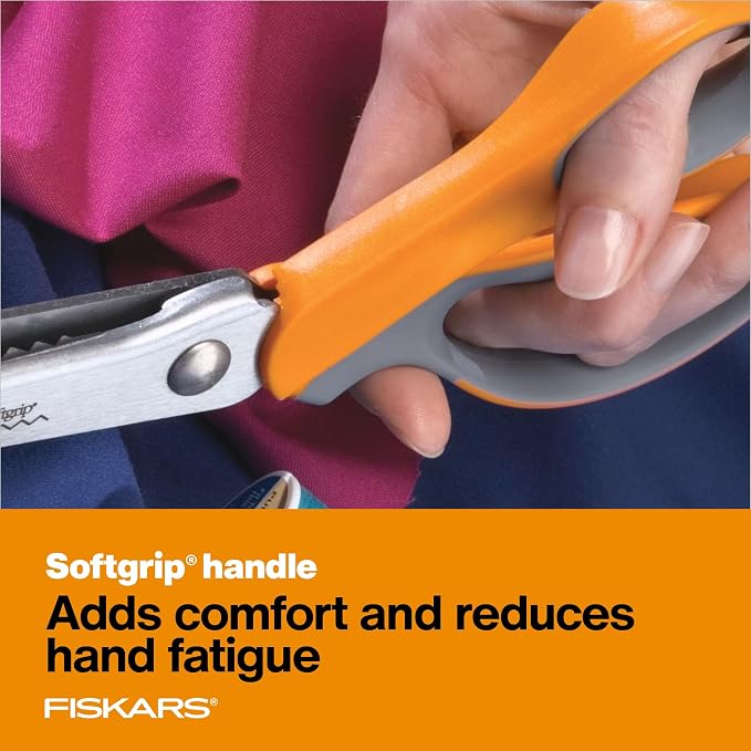 Fiskars SoftGrip Pinking Shears, 8 Inch Fabric Scissors - Image 4
