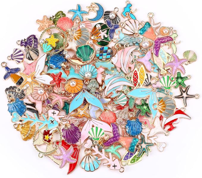 MARFOREVER 120 Pcs Ocean Themed Sea Charms by MARFOREVER