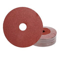 Aluminum Oxide Resin Fiber Sanding and Grinding Discs, 5” x 7/8”, 80 Grit - 25 Pack