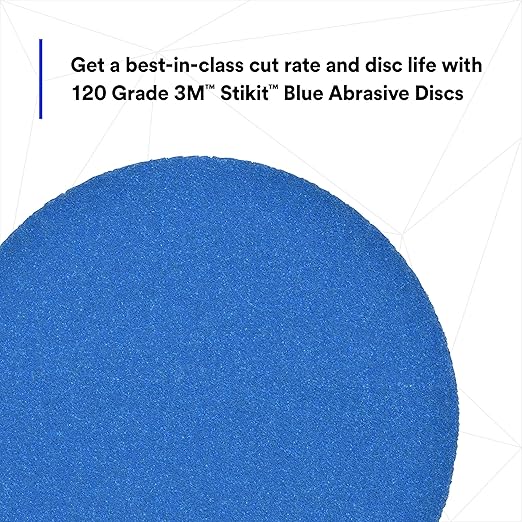 3M Stikit Blue Abrasive Disc Roll, 36266, No Hole, 5 in, 120+ Grade, Pack of 100, Automotive Sanding Discs for Coating Removal, Body Repair, Auto Sanding, Primer Sanding
