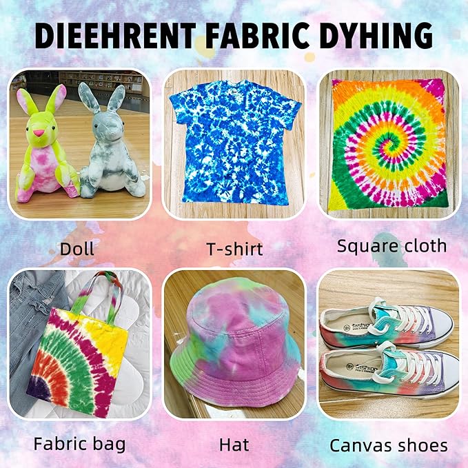 20 Colors Tie Dye Kit, 1 Tie Dye Workstation, 7 Set Fabric Markers, Non Toxic - Image 4