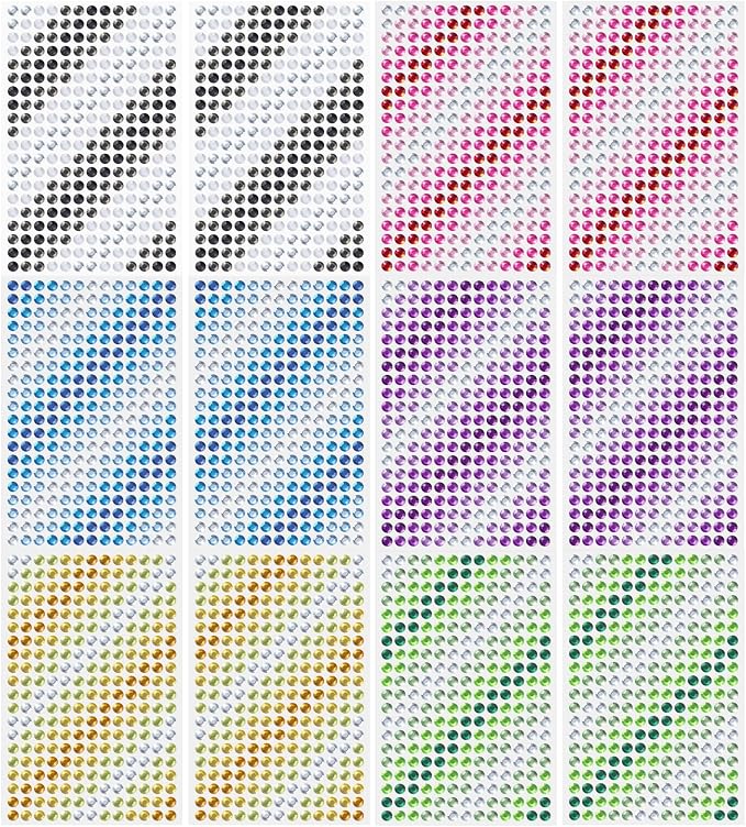 3120pcs 6mm Gradient Self-Adhesive Gem Stickers Bling Stickers by Buylorco