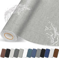 Fabric Repair Patches, Linen Self-Adhesive Fabric Repair Tape, Strong Sticky Linen Patch for Sofas, Tote Bags, Clothing, Car Seats, Furniture（Medium Grey, 3.5X79 inch）