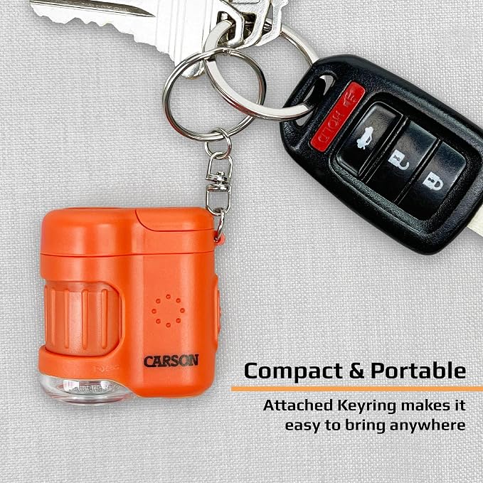 MicroMini Orange, Pocket Microscope Keychain | Built-In Flashlight - Image 5