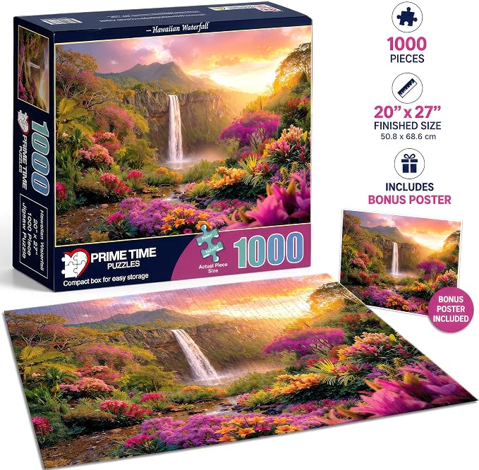 Hawaiian Waterfall Puzzles for Adults 1000 Pieces, Impossible Hard Difficult - Image 2
