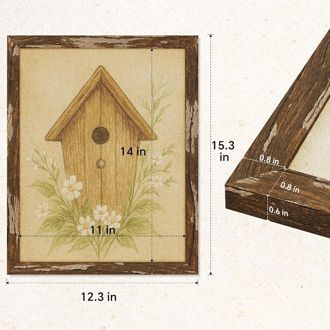 puthiac 11x14 Rustic Farmhouse Picture Frame, Warm Walnut, 1 Pack | Distressed - Image 5