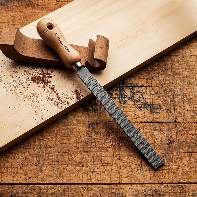 8” Flat File Tool - High Quality Steel Flat Metal File Woodworking Rasp with 4” Beech Wood Handle - Durable and Long-Lasting Wood Rasps for Woodworking to Level or Bevel Corners by Kings County Tools