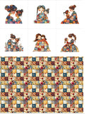 Patchwork Mother & Daughter Cotton Fabric Panel – 6 Designs + Bonus Sheet by FabricsTown