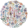 50-Piece Clear Waterproof Crystal Jewelry Gem Sticker by YOKSAS