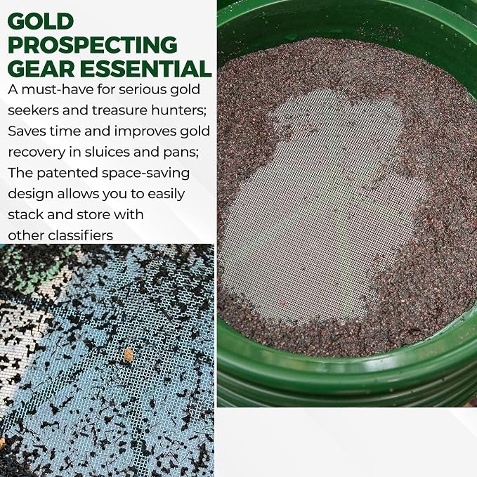 SE Gold Prospecting-Sifting-Panning, 13.25 Inch Wide Stackable Classifier Gold - Image 6