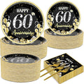 Qyeahkj 50 Guests 60th Anniversary Plates and Napkins Party Supplies 60th by Qyeahkj