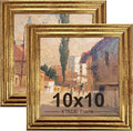 KTKDE 10x10 Picture Frame Set of 2, Ornate Vintage Gold Photo Frames 10 x 10 by KTKDE