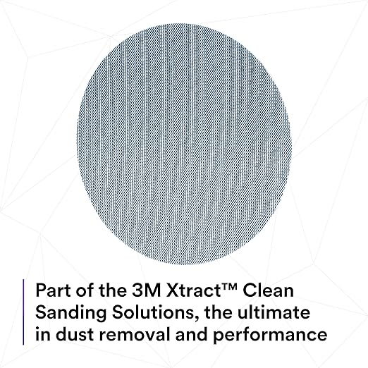 3M Xtract Net Disc 310W, 320+, 6 in, Die 600Z, Pack of 50 Hook and Loop Sanding Discs, Virtually Dust-Free, Value Option for Metal, Wood, Composites, Stock Removal, and Fine Finishing