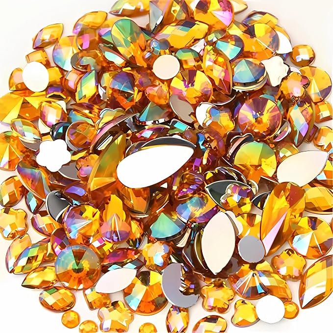 Mixed 1400pcs AB Colour Gems Jewels Flatback Rhinestones, Face Art Gem Jewel by Unknown