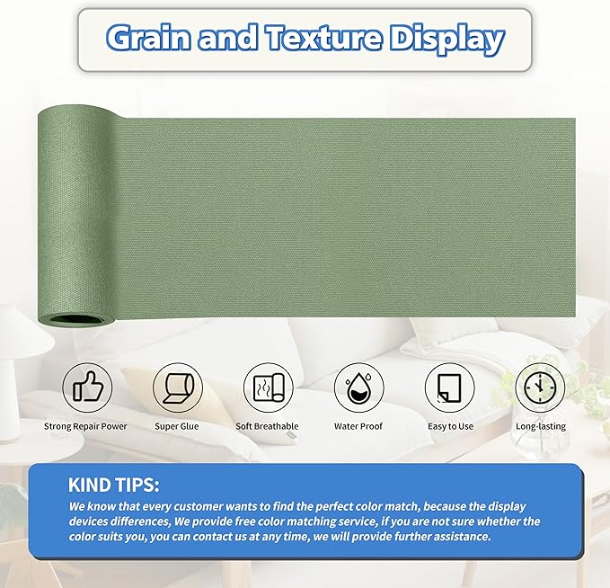 KING MOUNTAIN Canvas Repair Tape,Outdoor Gear Patch, 4×63 Inches,Waterproof,Self-Adhesive for Repairing Boat Covers,Sun Shades,Sofas,Tents,Lounge Chairs,Awnings (Grass Green)