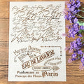 TIAMECH A4 Reusable Vintage Script French Words Stencil by TIAMECH