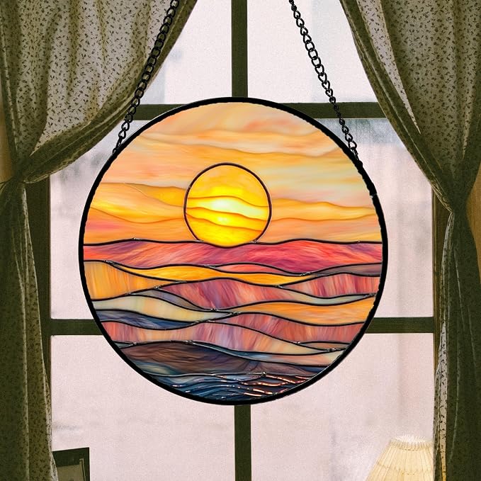 Stained Glass Window Hanging, and Mom 11.8 in - Image 3
