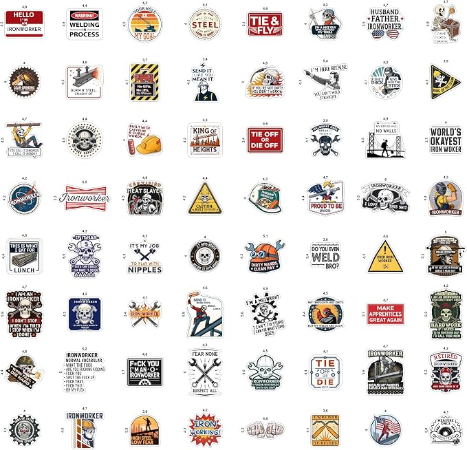 100Pcs Funny Ironworker Stickers - Image 4