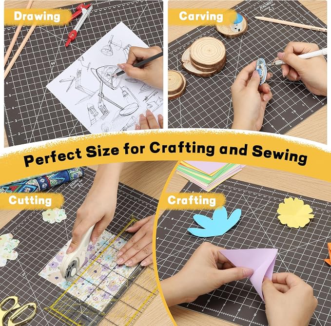 Premium Self Healing Cutting Mat 18'' x 12'', A3 Non-slip Sewing Mat - Image 7