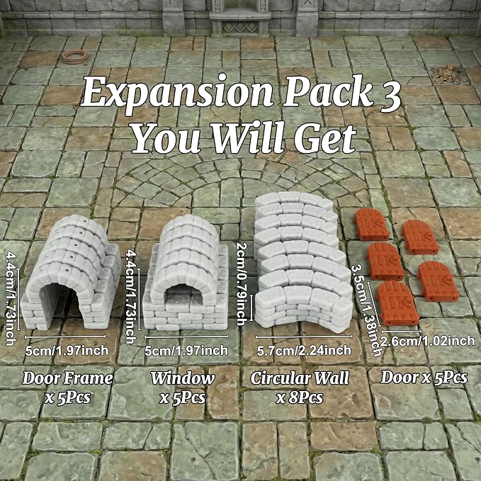 Dungeon Walls 40pcs 28mm Miniature RPG Terrain Modular System DND Terrain - Image 4