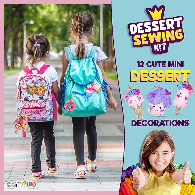 12 Pre-Cut Mini Treats Dessert Fun Kids Sewing Kit - Image 6