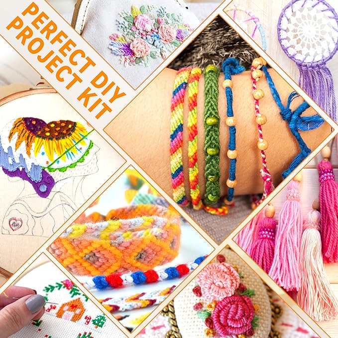 BYMORE 262 Pack Embroidery Thread Floss Kit Including 200 Colors 8 M/Pcs Cross - Image 5