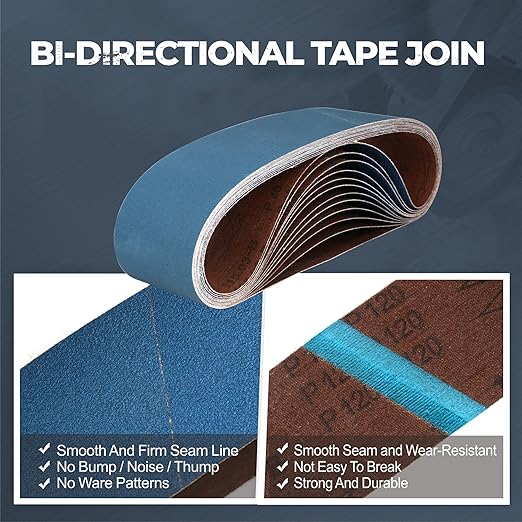 4 x 36 Inch Zirconia Sanding Belts, 12Pcs 3 Each of 40/60/80/120 Assorted Grits, Belt Sander Sanding Belt for Knife Blade Sharpening, Metal Polishing, Derusting, Woodworking