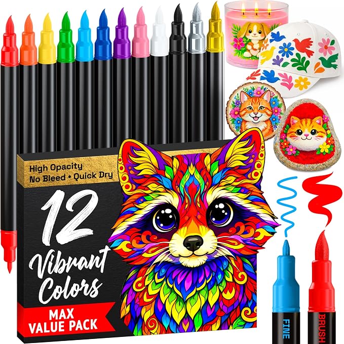 ARTISTRO 12 Acrylic Paint Markers by ARTISTRO