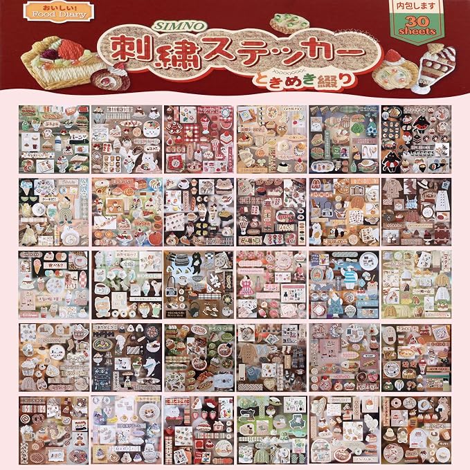 Tmtains 30 Sheets Japanese Manga Style Sticker Book 800+Pcs Heisei Retro Food - Image 3