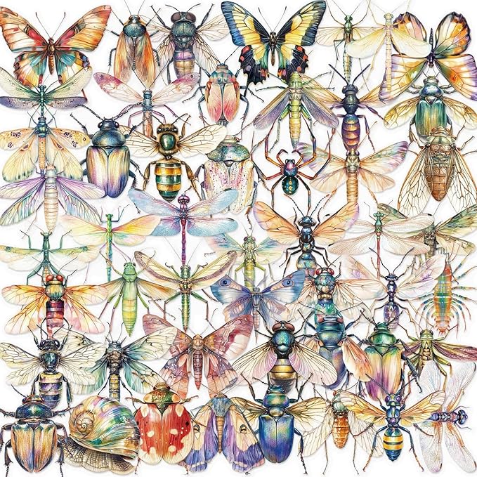 50Pcs Clear PET Insect Aesthetic Stickers by Unknown