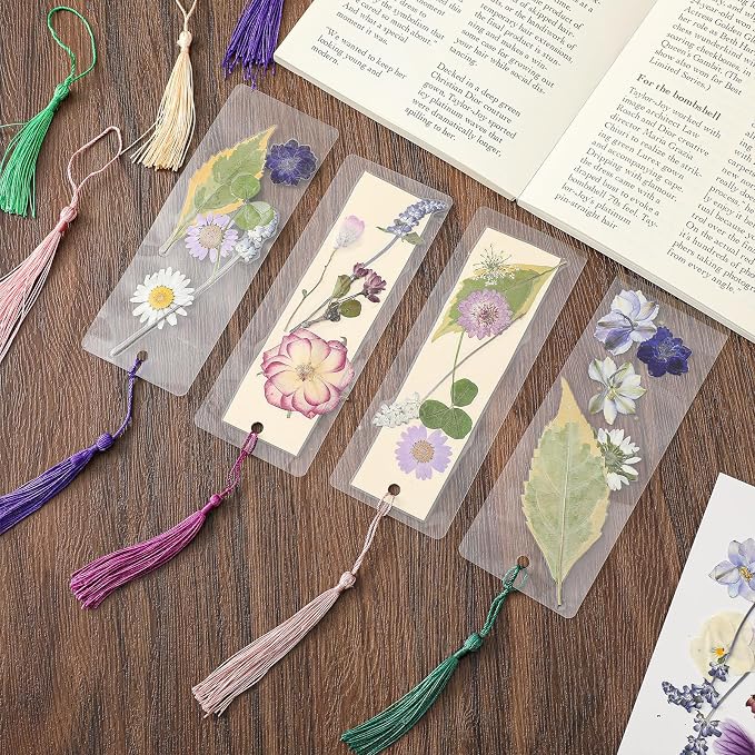 Fuyoooo 376 Pcs Pressed Flowers Bookmark Making Kit, DIY Bookmark Laminating - Image 6