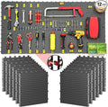 12 Black Plastic Peg Board Set Contains 428 Accessories, High Load-Bearing, Rust-Proof, Non-Sagging, Non-Grooved, Tools Can be Styled at Will, and the Tool Storage System Gives You a New Experience