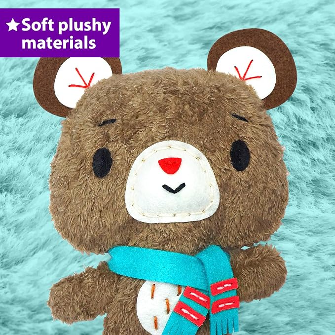 KRAFUN Teddy, Raccoon & Owl Sewing Kit - Image 4