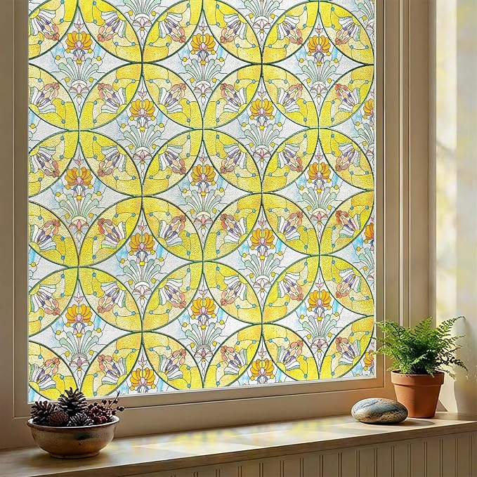 3D Stained Glass Window Film, Decorative Window Privacy Film by ADDHERES