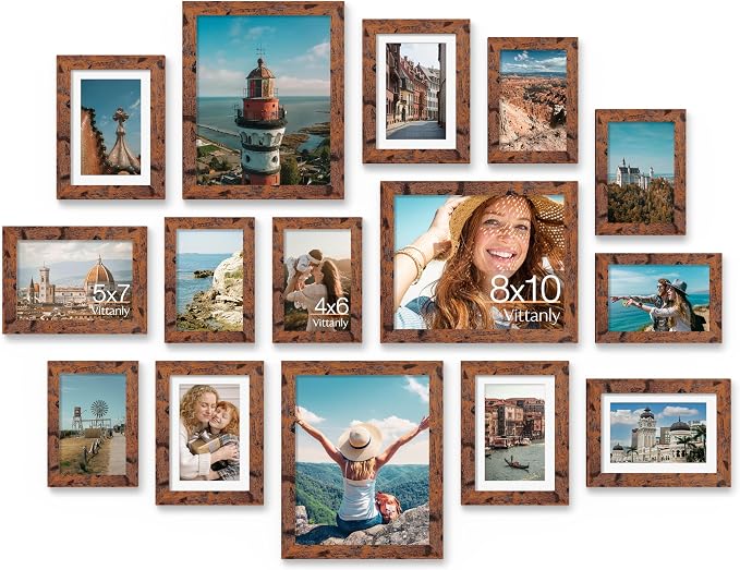 Vittanly 15 Pack Picture Frames Collage Wall Decor by Vittanly