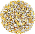 Augshy 700Pcs Rondelle Spacer Beads, 8 mm Silver and Gold Rhinestone Spacer by Augshy