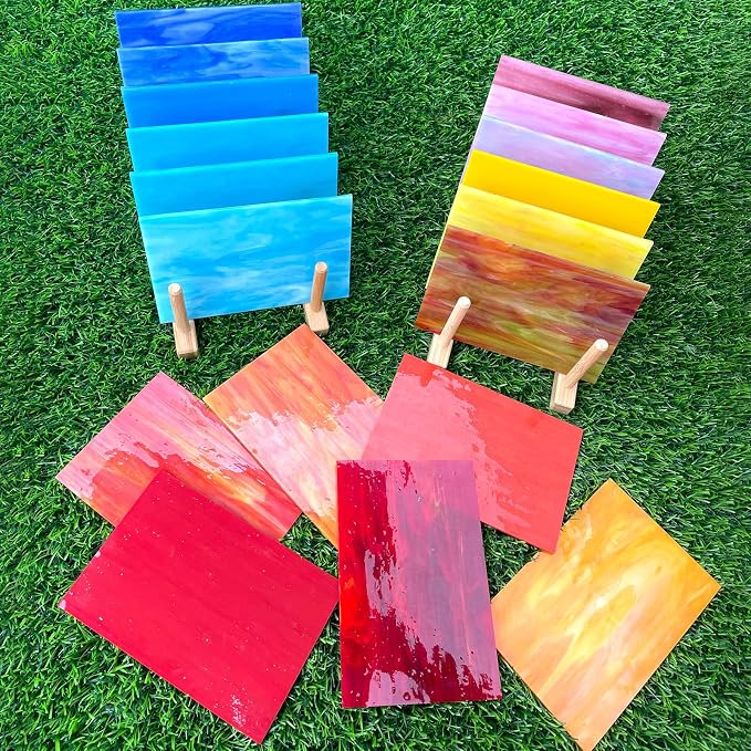 LITMIND 24 Sheets Vibrant Stained Glass Variety Pack – 6 x 4 Inch Tiffany Style - Image 6