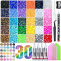 40000 Pcs Resin Jelly Rhinestones Kit, 30 Colors 3mm Flatback Rhinestones by Lotwow
