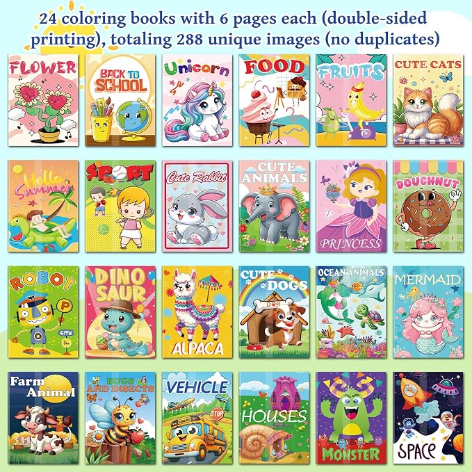 Kalysky 24 Mini Coloring Books - Image 2