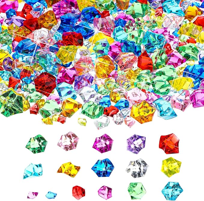 Syhood 570 Pcs 5 Sizes Multicolor Fake Acrylic Gems Crushed Ice Rocks Plastic by Syhood