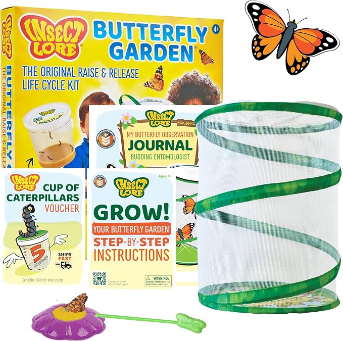 Insect Lore Raise and Release Butterfly Garden Kit – Caterpillar Habitat by InsectLore